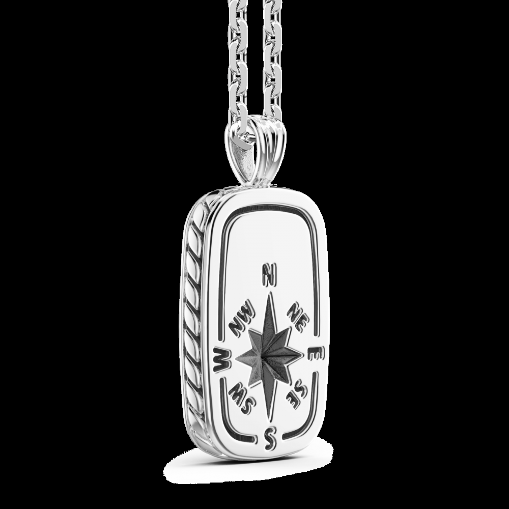 Zancan Collana Zancan in argento con pendente a targa e rosa dei venti Negozi Online