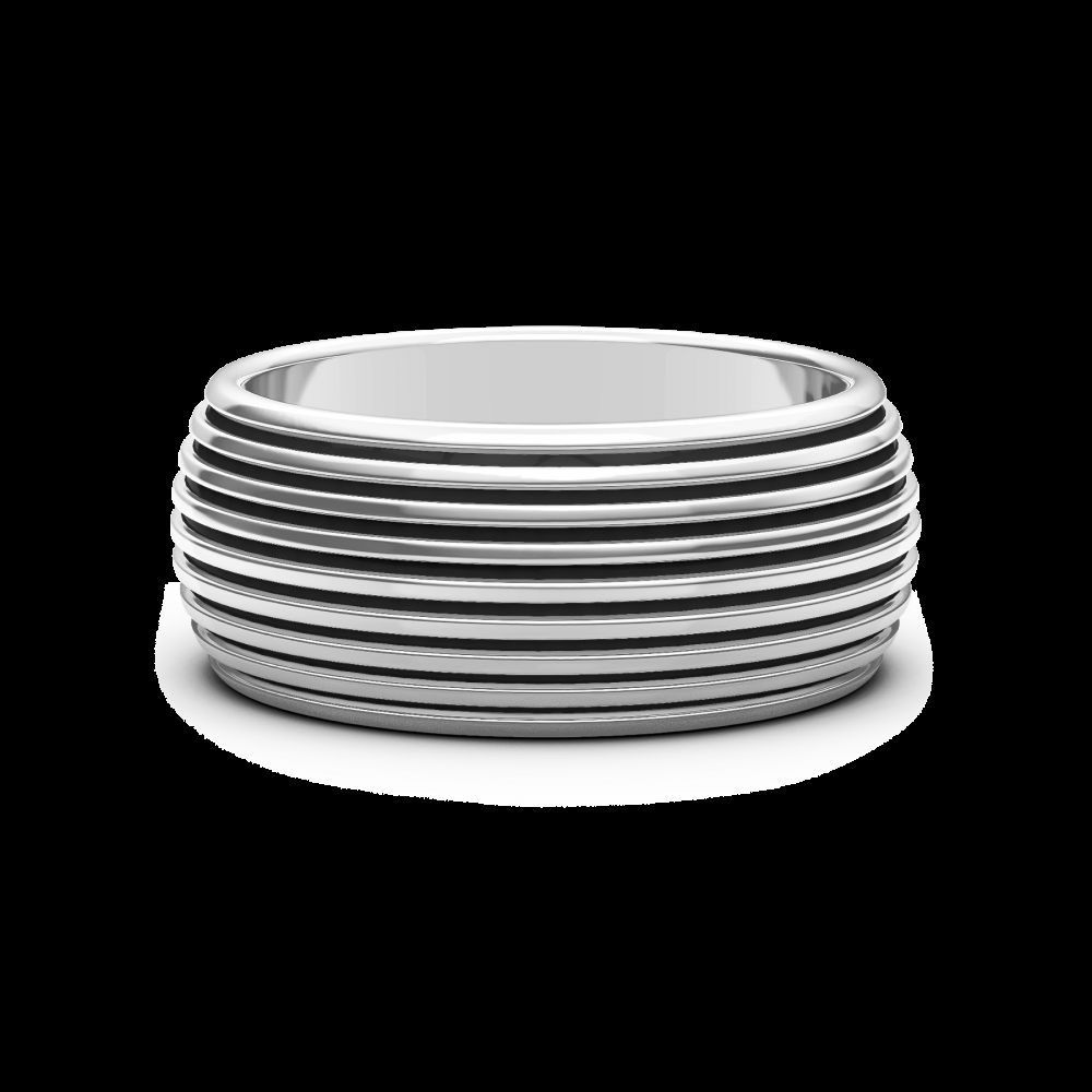 Zancan Anello a fede Zancan in argento con striature Convenienza