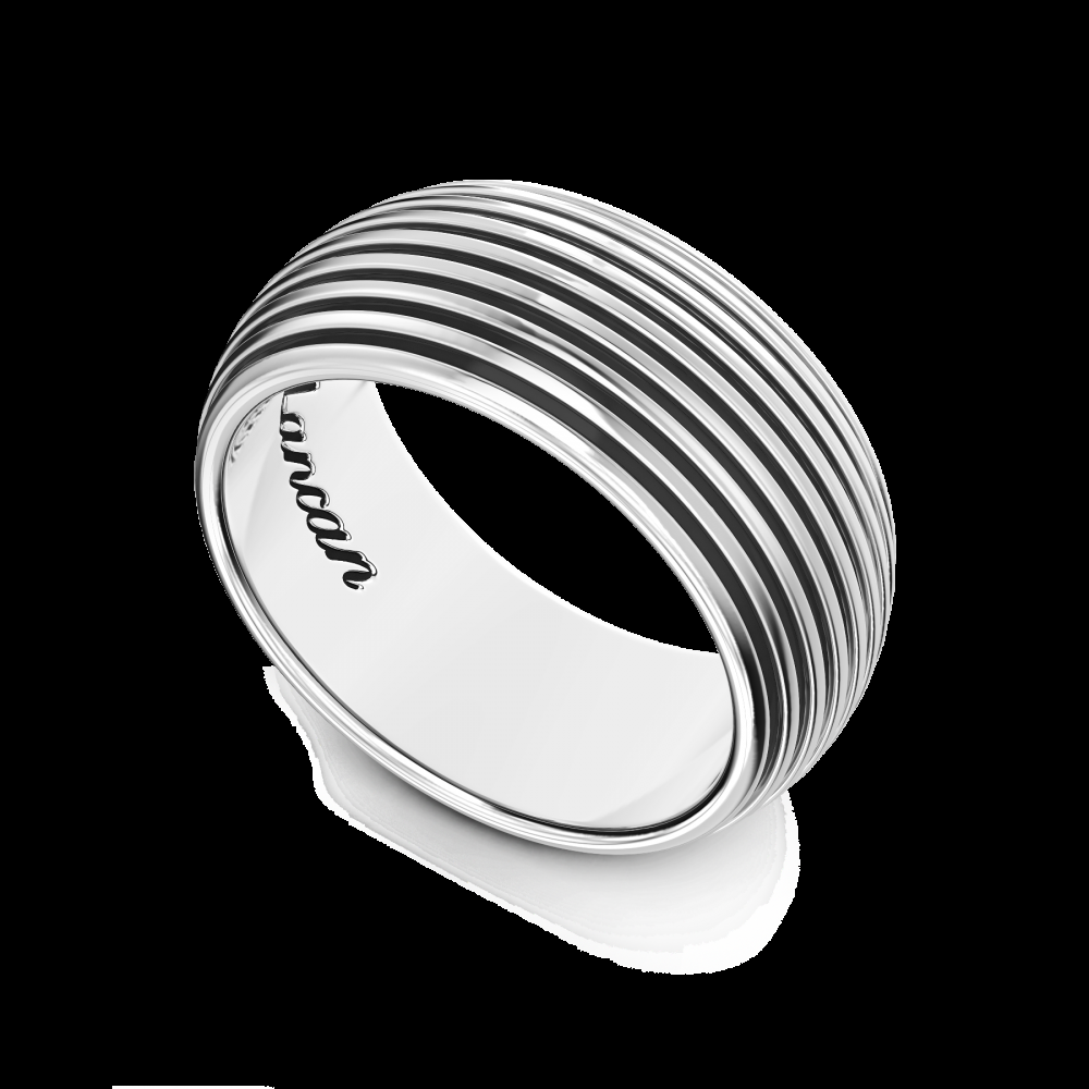 Zancan Anello a fede Zancan in argento con striature Convenienza
