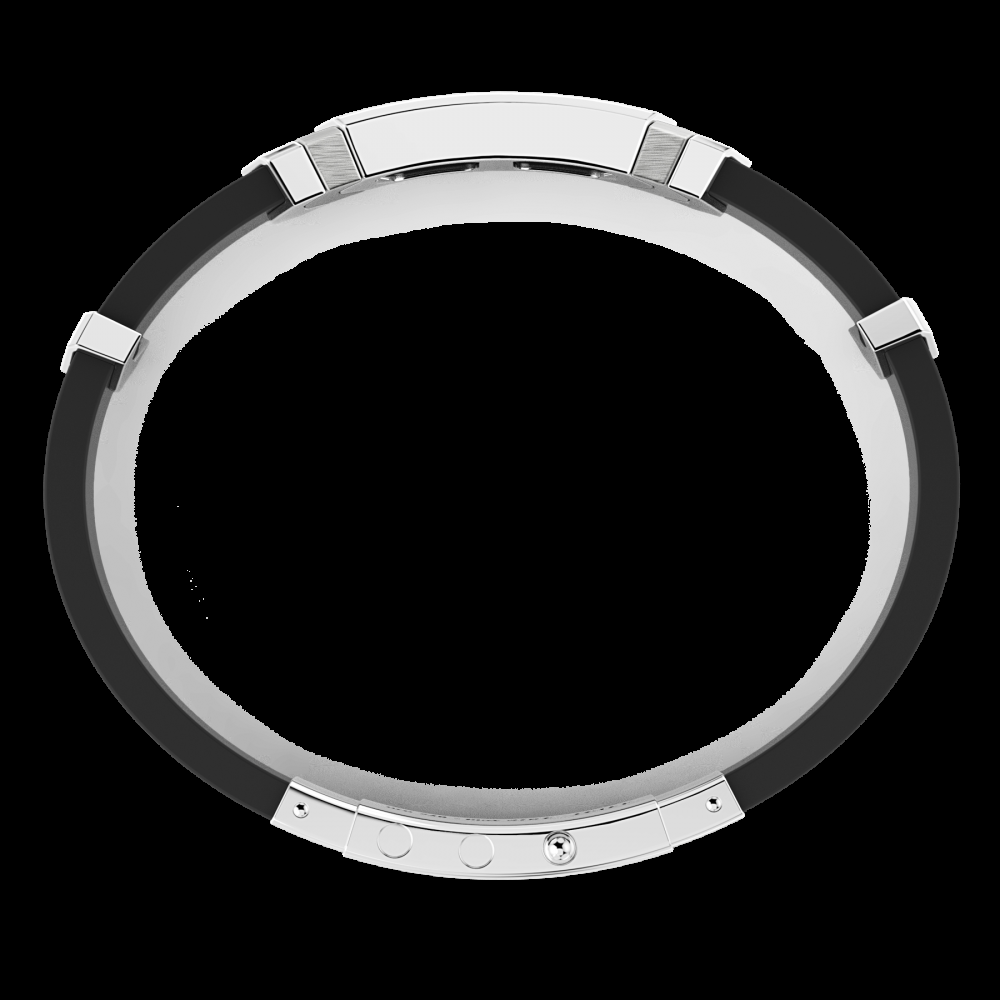 Zancan Bracciale Zancan in argento e silicone nero con targa Offerta