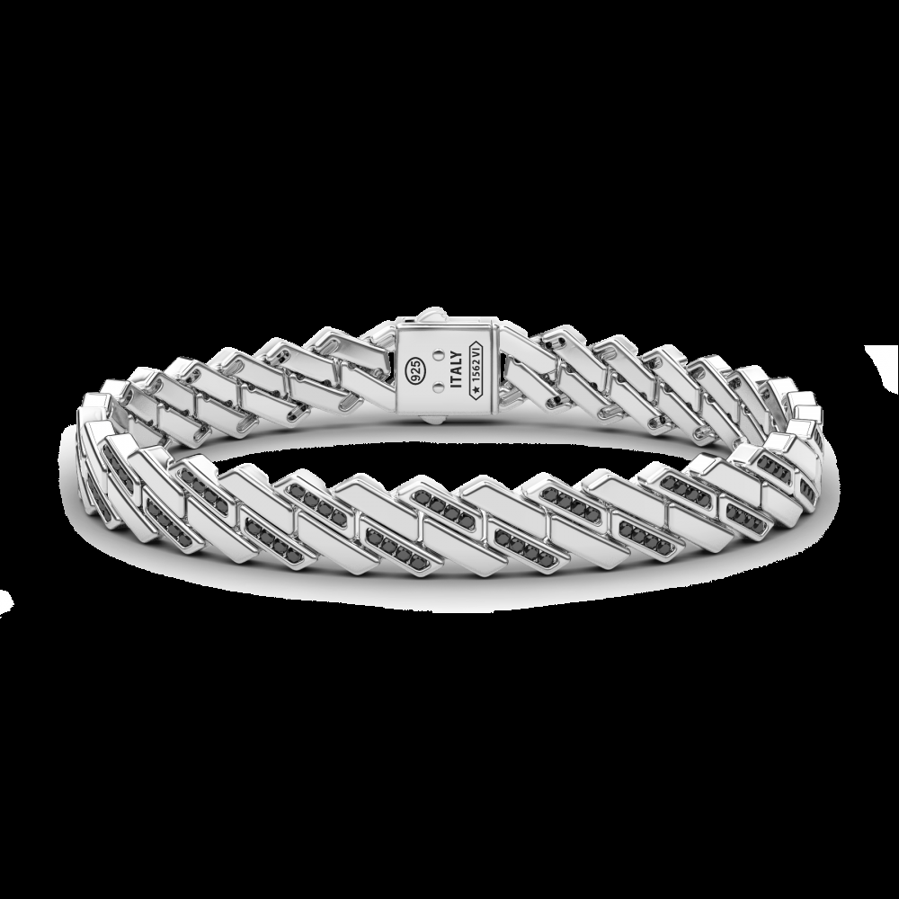 Zancan Bracciale solo maglia Zancan in argento con pietre nere Vendite Flash
