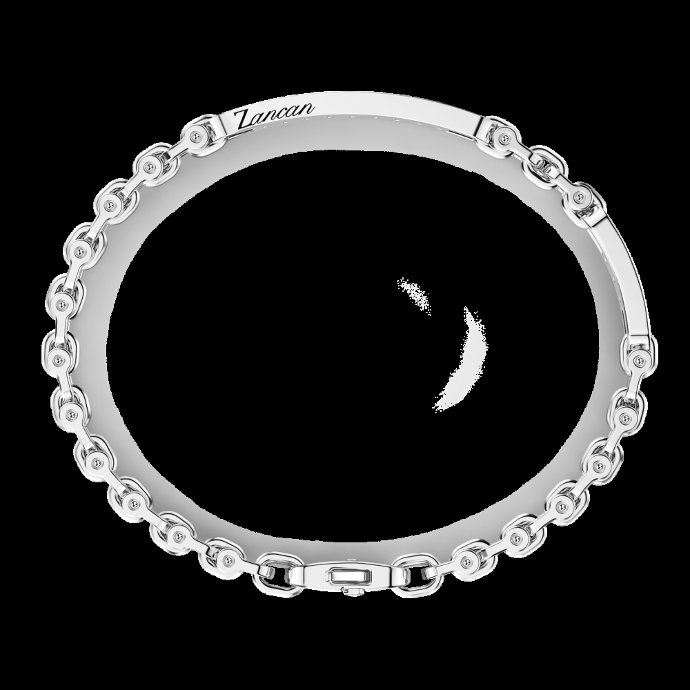 Zancan Bracciale solo maglia Zancan in argento con pietre nere Negozio