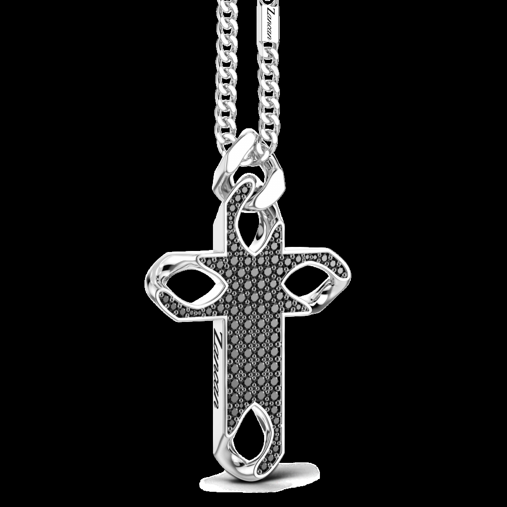 Zancan Collana Zancan in argento con pendente a croce e pietre Offerta Giorno del Papà