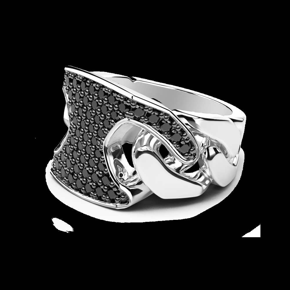 Zancan Anello chevalier Zancan in argento con pietre Latest fashion