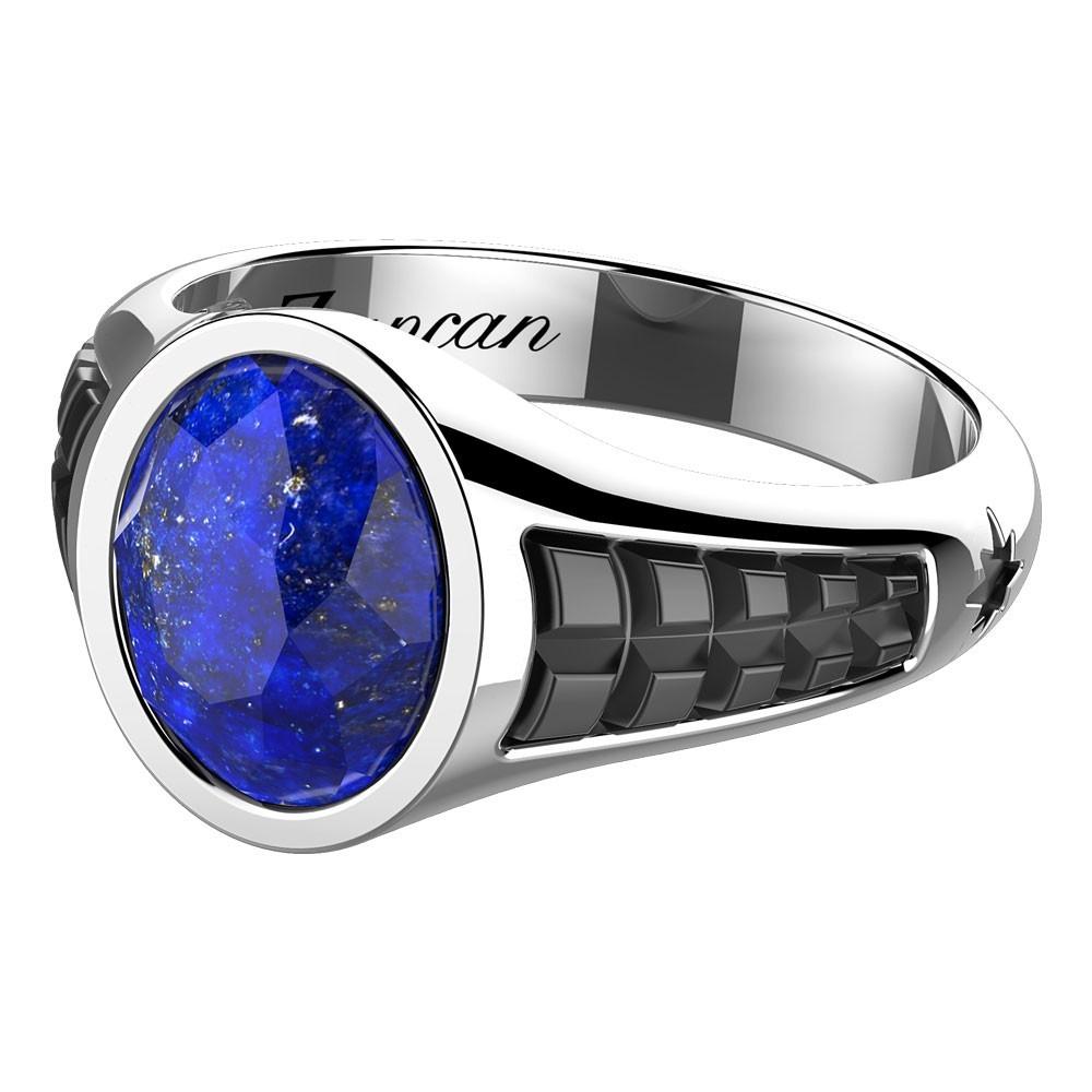 Zancan Anello chevalier Zancan in argento con pietra lapis ovale Offerte esclusive