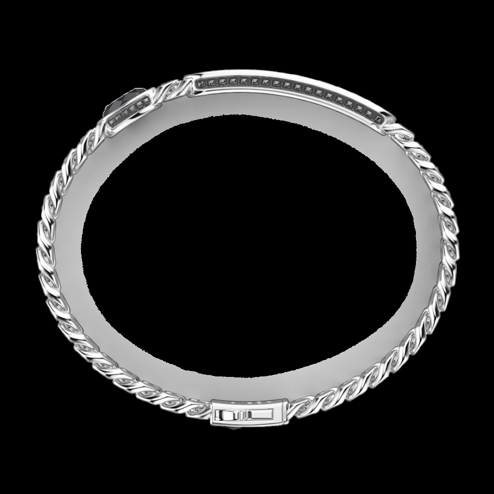 Zancan Bracciale grumette Zancan in argento con targa e pietra nera Grandi sconti