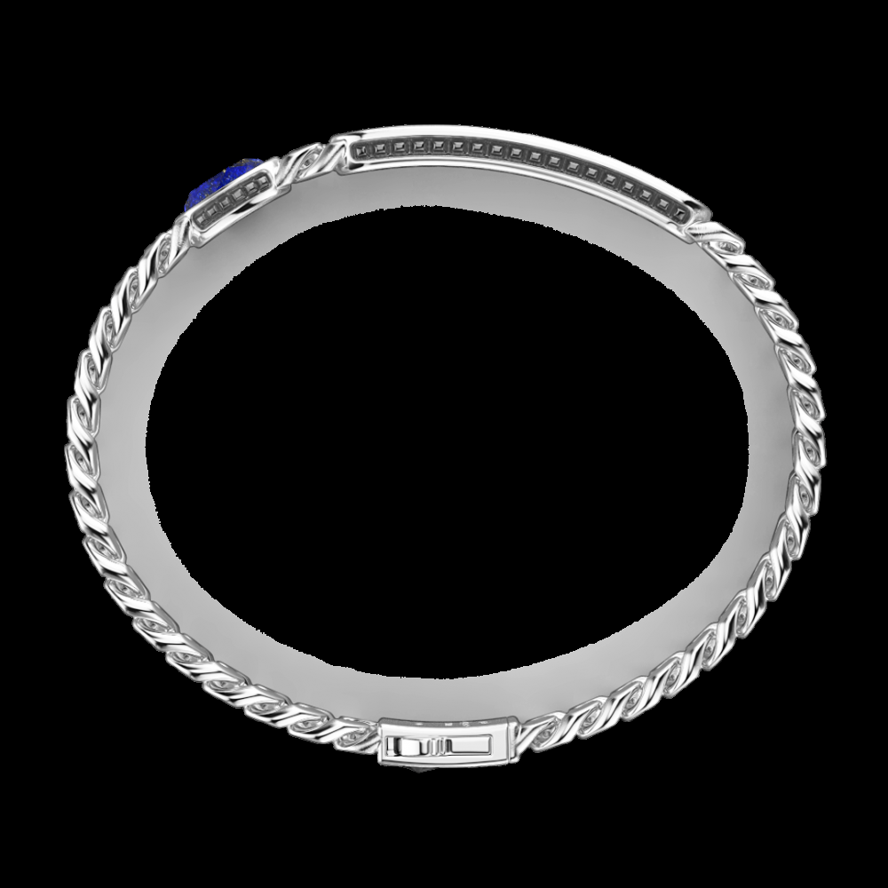 Zancan Bracciale grumette Zancan in argento con targa e pietra blu Nuovi prodotti