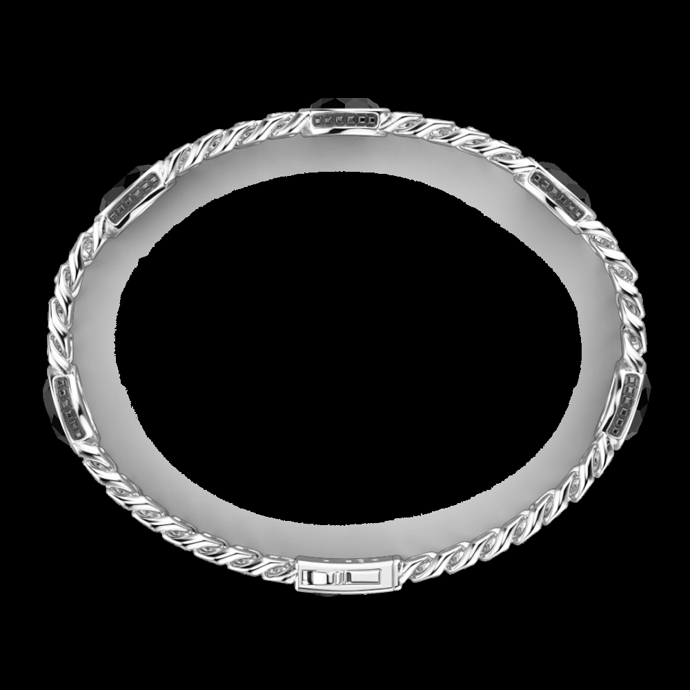 Zancan Bracciale a grumetta Zancan in argento con pietre nere Offerte stagionali