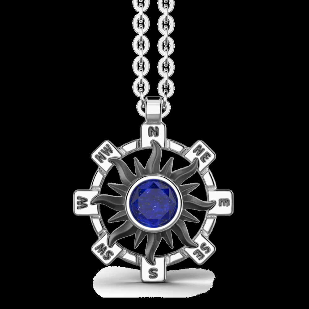 Zancan Collana Zancan in argento con pendente a sole e pietra blu Sconti VIP
