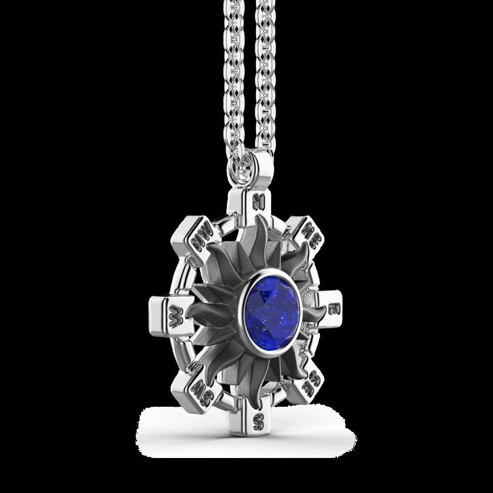 Zancan Collana Zancan in argento con pendente a sole e pietra blu Sconti VIP