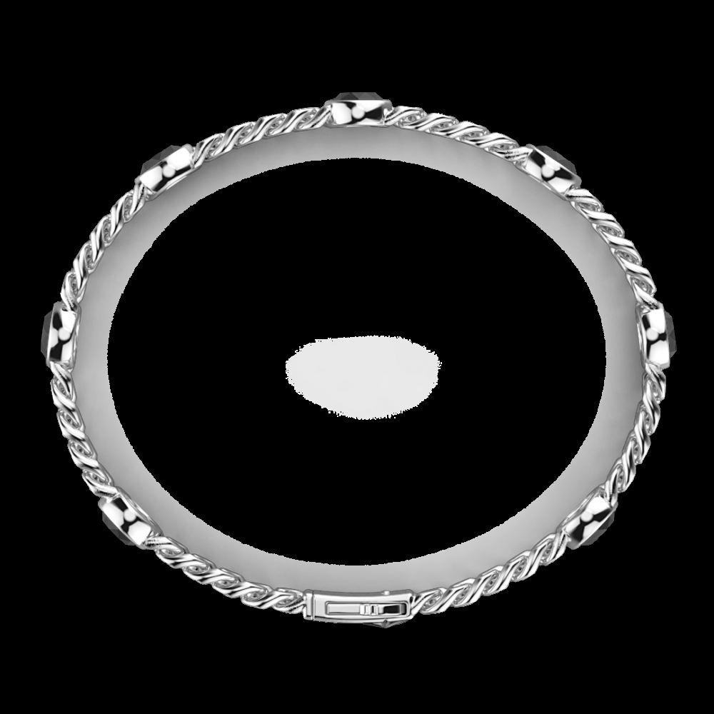 Zancan Bracciale a grumetta Zancan in argento con pietre nere Latest stili