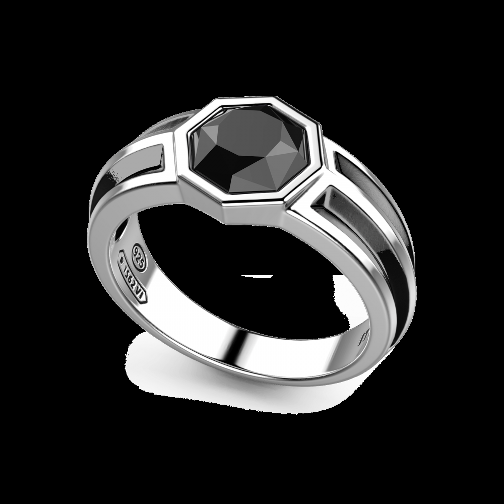 Zancan Anello chevalier Zancan in argento con pietra onice Offerta speciale della fabbrica