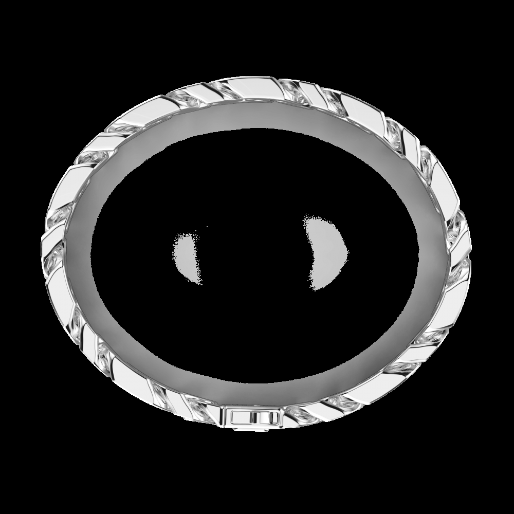 Zancan Bracciale a grumette Zanca in argento con pietre nere Italy