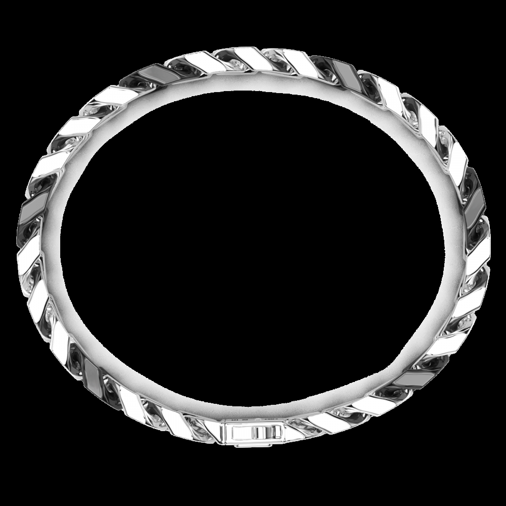 Zancan Bracciale a grumette Zanca in argento e ceramica Nuovo