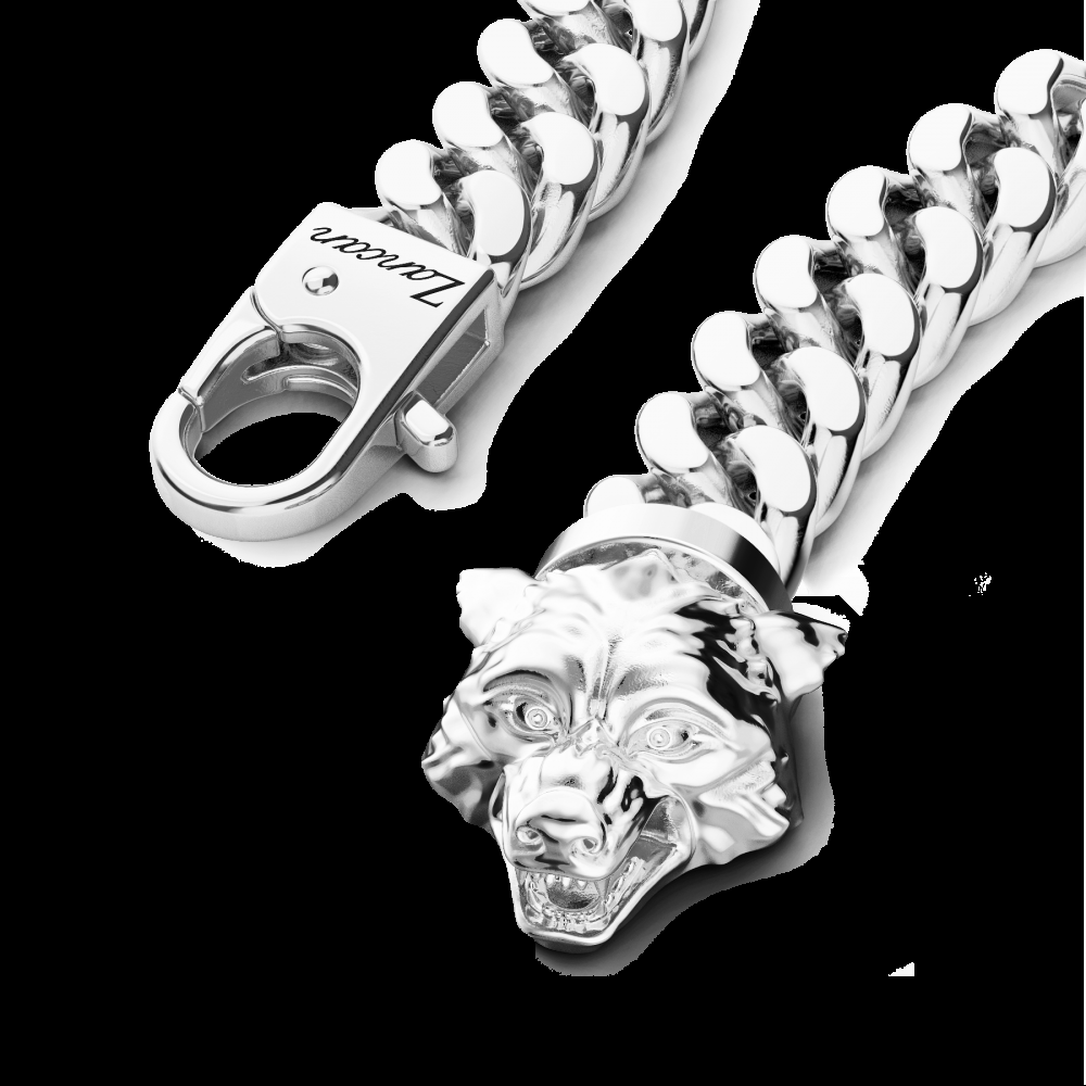 Zancan Bracciale a grumetta Zancan in argento con chiusura a testa di lupo Soddisfazione Garantita