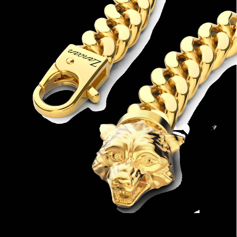 Zancan Bracciale a grumetta Zancan in argento con chiusura a testa di lupo Qualità Garantita