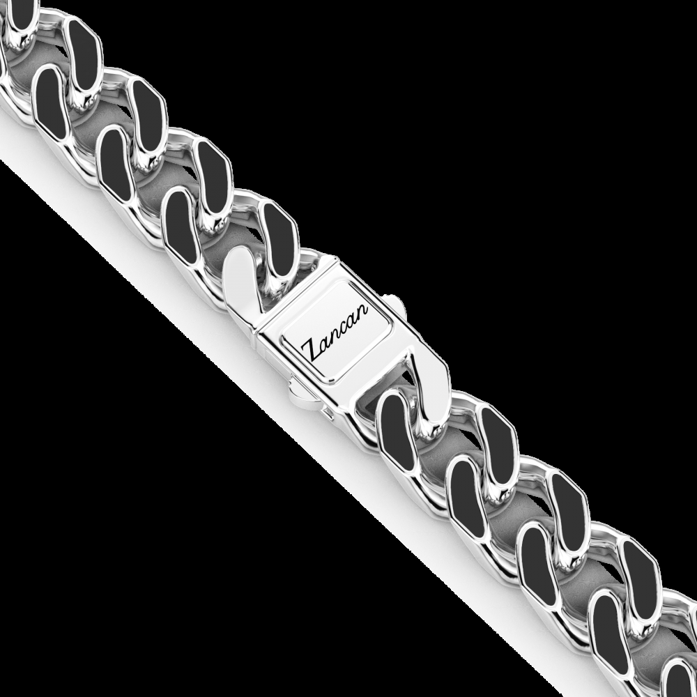 Zancan Collana a grumette Zanca in argento con smalto nero In Saldo