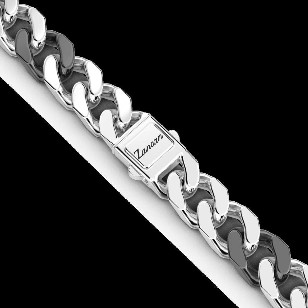 Zancan Collana a grumette Zanca in argento e ceramica nera Nuova