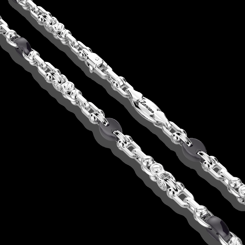 Zancan Collana Zancan solo maglia in argento e ceramica Liquidazione