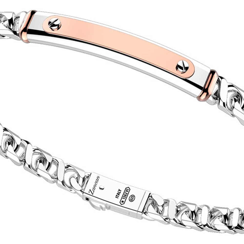 Zancan Bracciale a grumetta Zancan in argento con targa ed inserti in oro rosa Offerta speciale della fabbrica