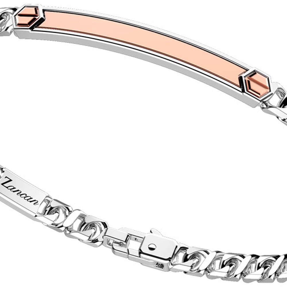 Zancan Bracciale a grumetta Zancan in argento con targa ed inserti in oro rosa Super sconto