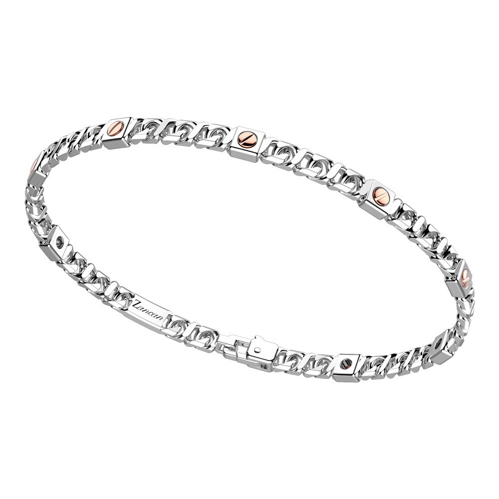 Zancan Bracciale a grumetta Zancan in argento con viti in oro rosa Black Friday Prezzi