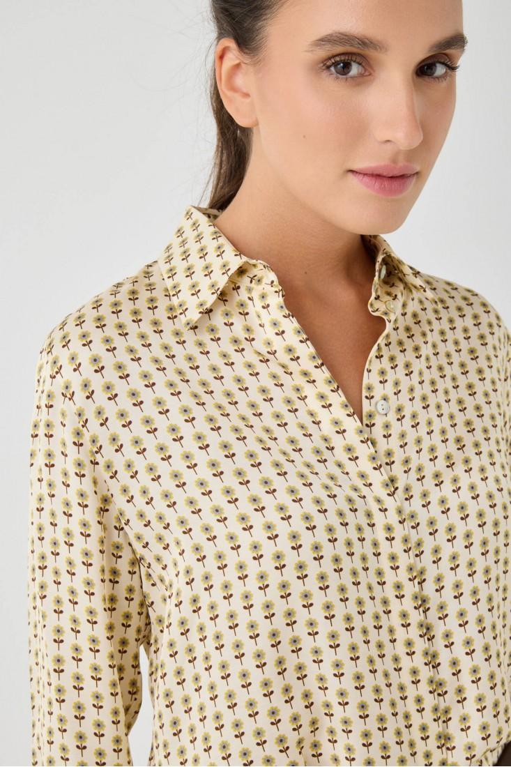 Zanetti 1965 Camicia in viscosa a fiorellini Fino Al -60%