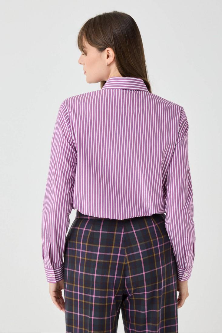 Zanetti 1965 Camicia a righe con dettaglio a fiori Shopping Online