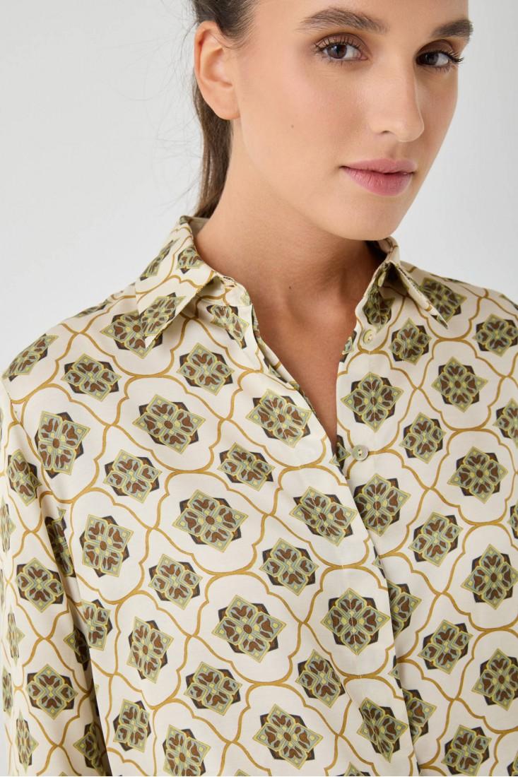 Zanetti 1965 Camicia in viscosa stampata Affare Del Giorno