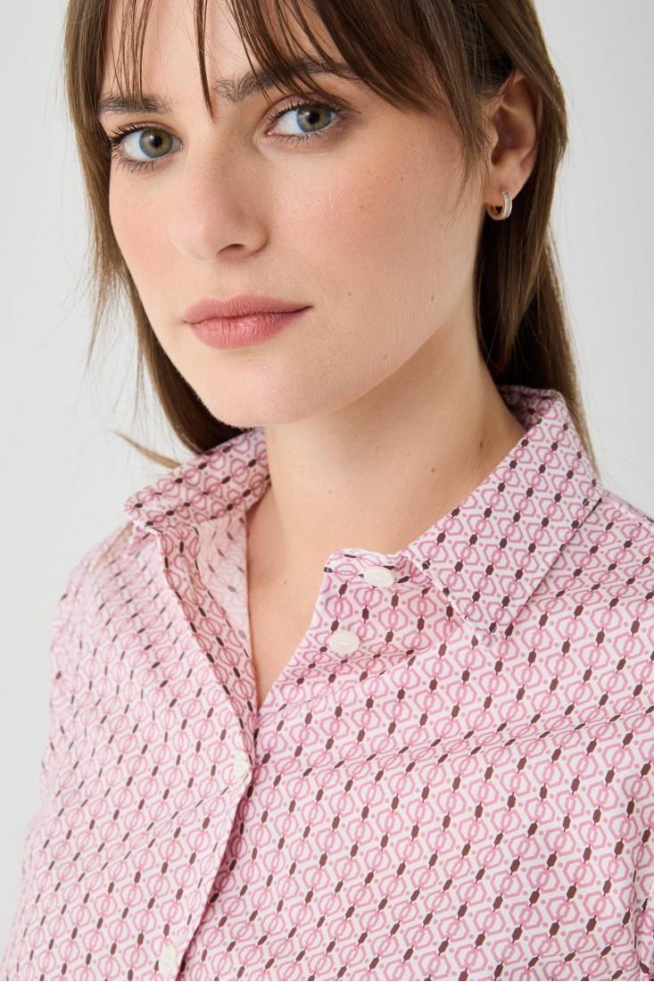 Zanetti 1965 Camicia con microstampa geometrica Convenienza