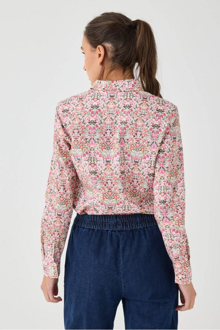 Zanetti 1965 Camicia di cotone a fiori Liberty London Presa