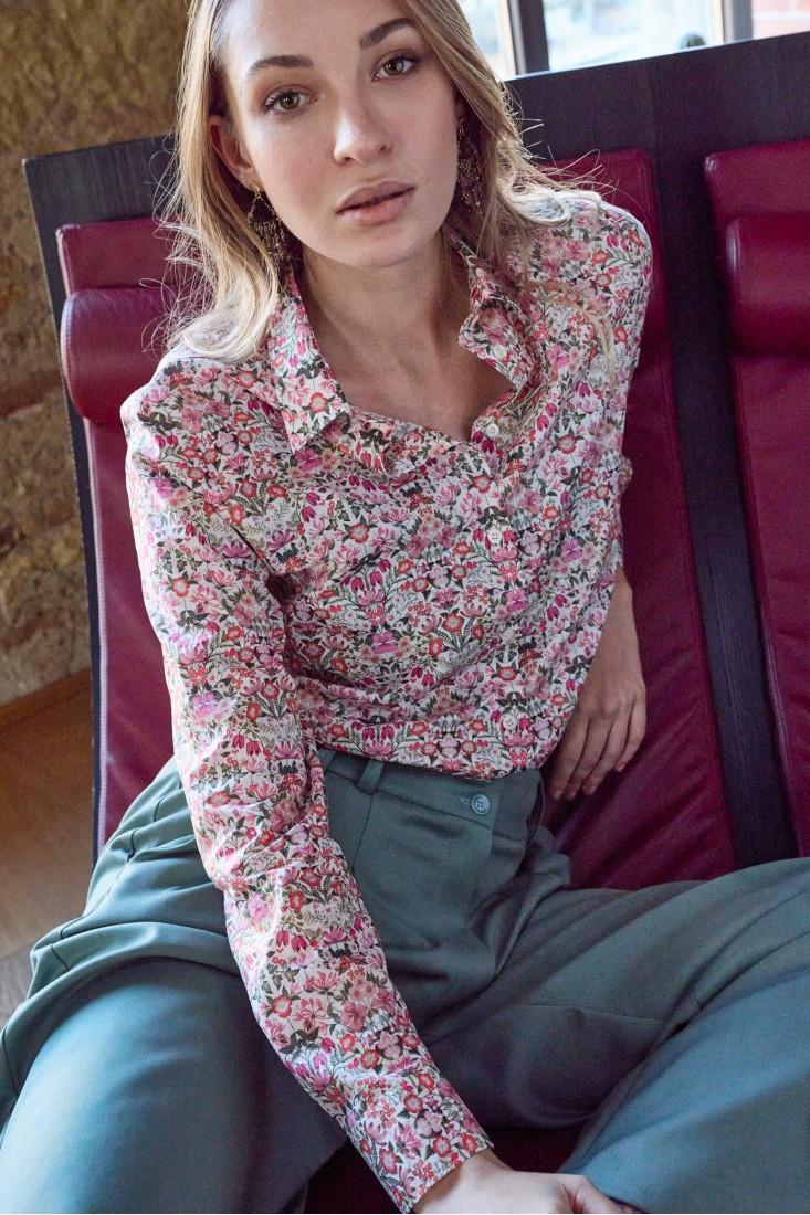Zanetti 1965 Camicia di cotone a fiori Liberty London Presa