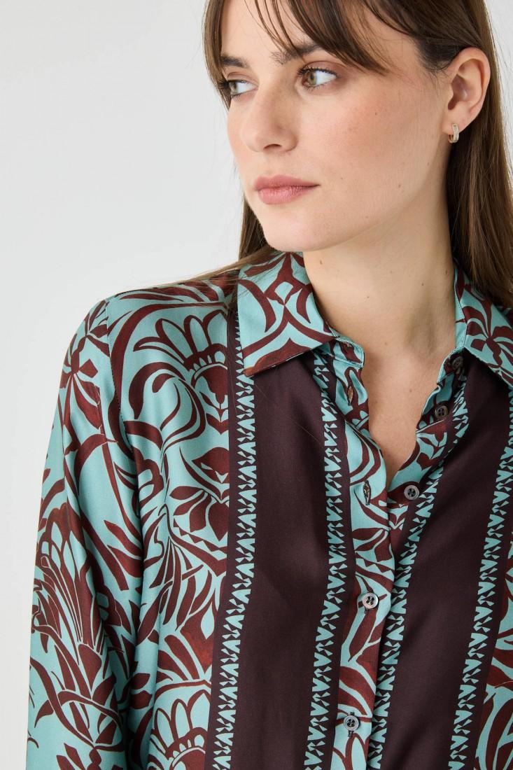 Zanetti 1965 Camicia in viscosa con stampa a fiori Sconto