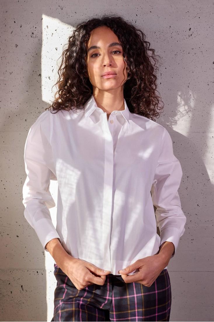 Zanetti 1965 Camicia cropped in cotone stretch Offerta