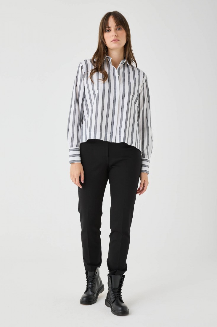 Zanetti 1965 Camicia a righe con inserti lurex Economico