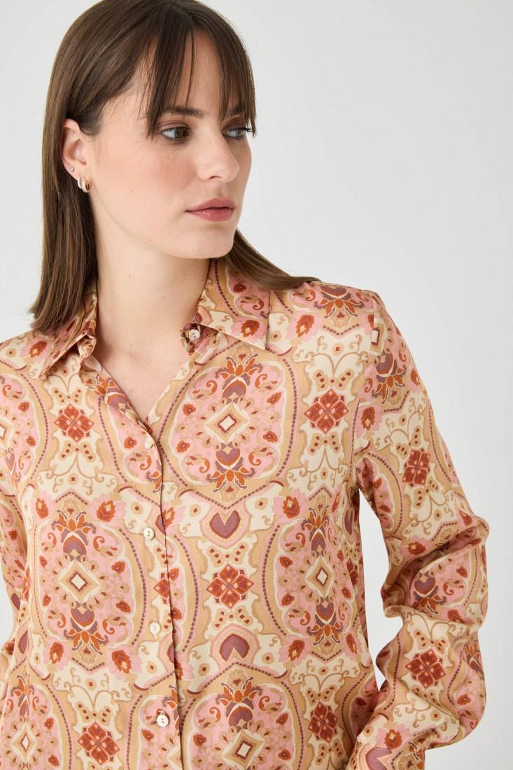 Zanetti 1965 Camicia in viscosa con stampa paisley In Vendita