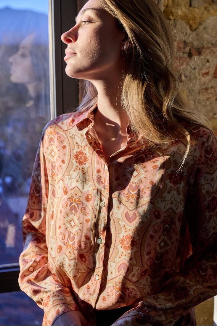 Zanetti 1965 Camicia in viscosa con stampa paisley In Vendita