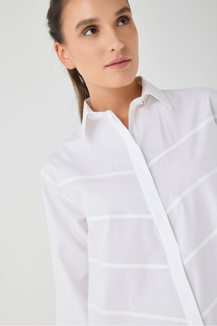 Zanetti 1965 Camicia cropped con ricami Saldi