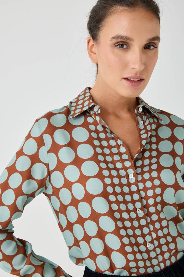 Zanetti 1965 Camicia in viscosa con stampa geometrica Hotsell