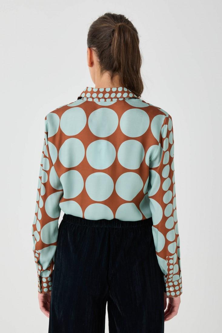 Zanetti 1965 Camicia in viscosa con stampa geometrica Hotsell