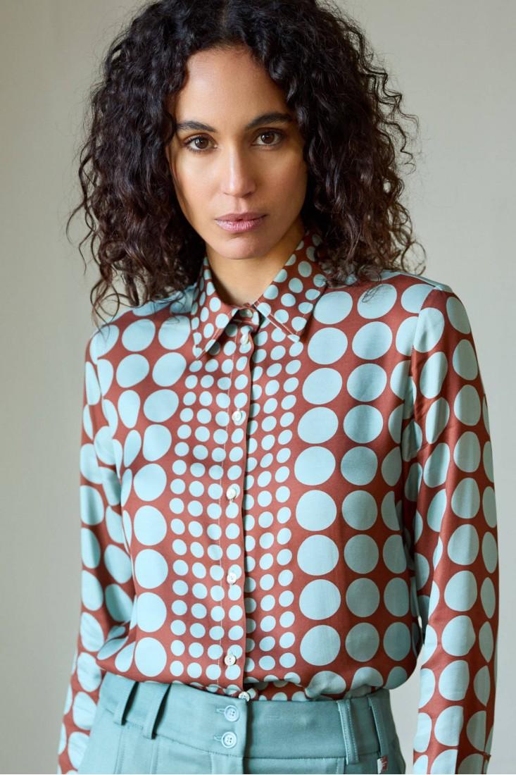 Zanetti 1965 Camicia in viscosa con stampa geometrica Hotsell