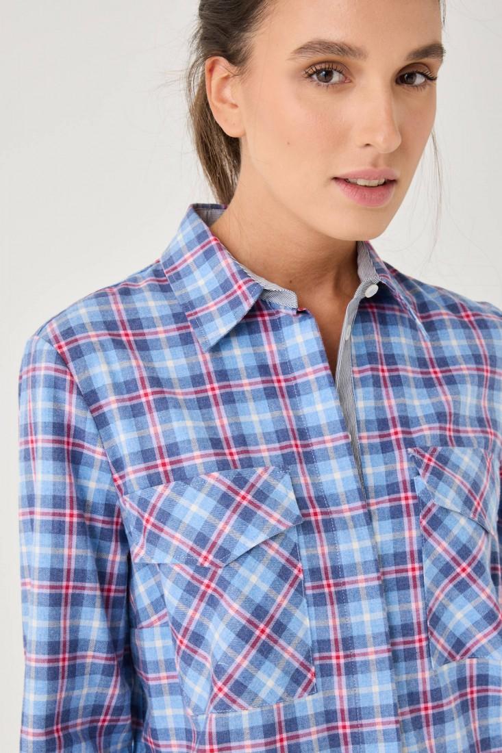 Zanetti 1965 Camicia a quadri con tasche frontali Saldi Di Fabbrica