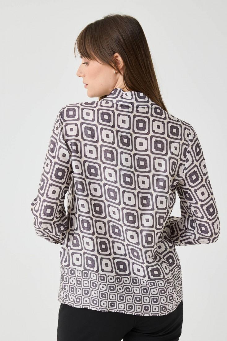 Zanetti 1965 Camicia in viscosa con stampa geometrica I Più Venduti