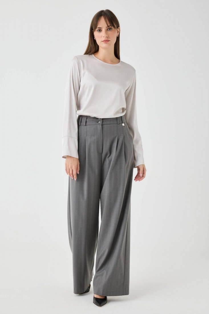 Zanetti 1965 Blusa girocollo in viscosa stretch Vendite Flash