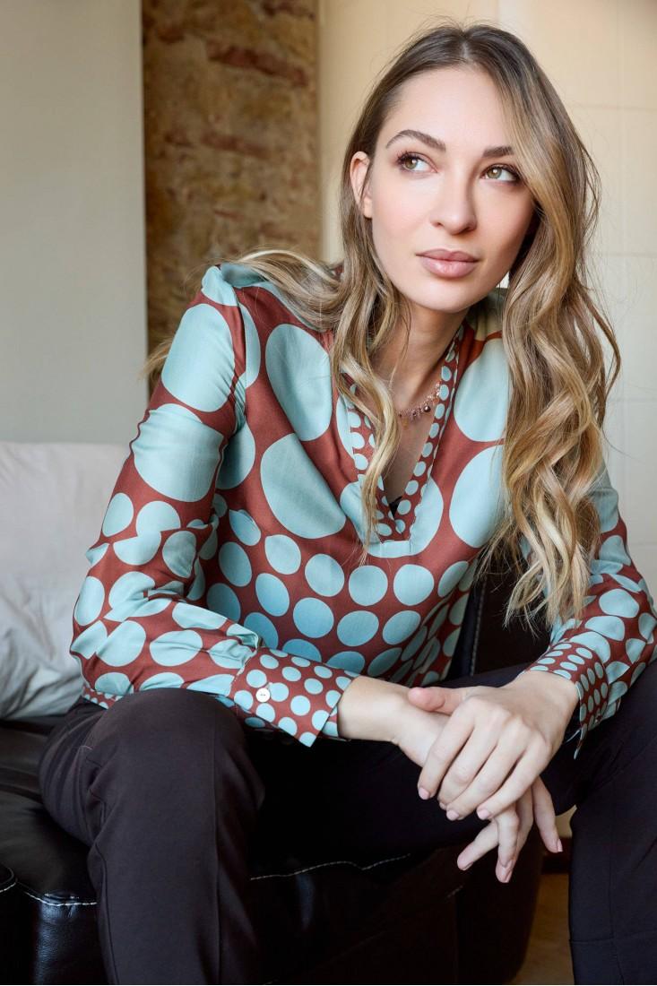 Zanetti 1965 Blusa con stampa geometrica Nuova