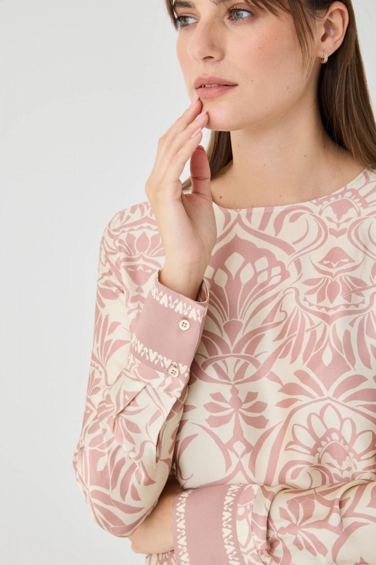 Zanetti 1965 Blusa in viscosa con motivo floreale Moda