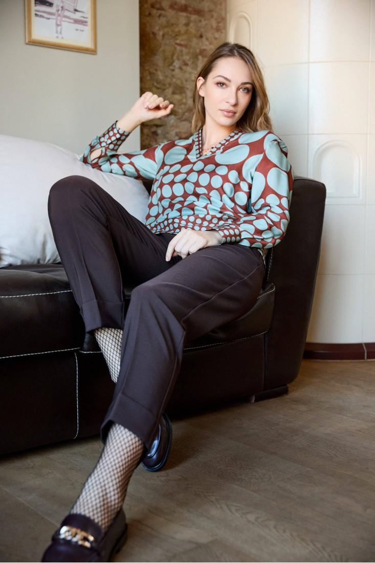 Zanetti 1965 Pantalone stretch con risvolto Vendita calda