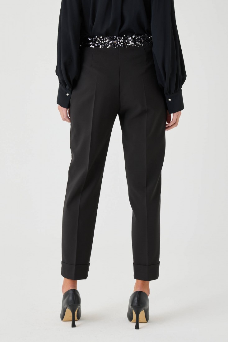 Zanetti 1965 Pantalone stretch con paillettes Nuovi prodotti