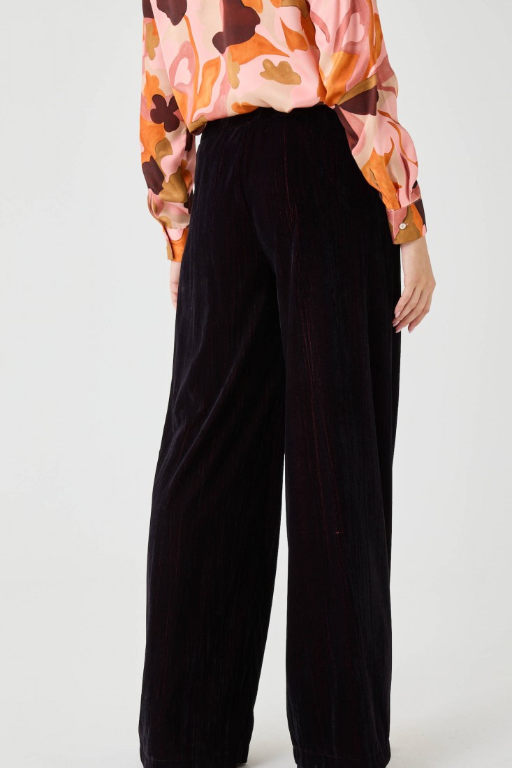 Zanetti 1965 Pantalone ampio in velluto liscio Offerte speciali