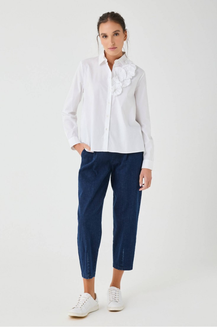 Zanetti 1965 Camicia con applicazione floreale Super Saving Price